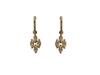 14k Gold-Plated Sterling Silver Diamond Rhombus Dangle Mini Earrings - Japanese Retro Court Style for Women.