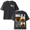 Milo J  Album Casual Graphics Vintage Washed Tee Hip Hop Oversized T Shirt Mens Women Streetwear Short Sleeve Tshirts Unisex