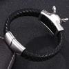 Men Jewelry Fox Bracelets Leather Cuff Bracelet Bangle Wristband Mens Punk Bangles Wrist Band Gift