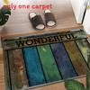 Modern Wood Grain Pebble Door Mat With Polyester Fabric For Home Entrance And Bathroom Use