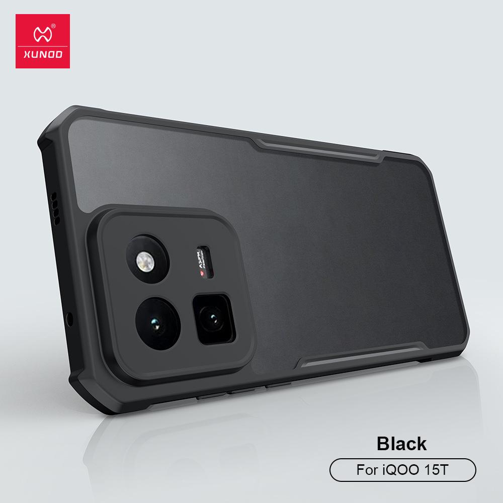 For Vivo iQOO 15T Case XUNDD Luxury Casing Matte Transparent Phone Cover Airbag Shockproof Bumper Protective Cases For  iQOO 15 T For Vivo iQOO 15T чёрный