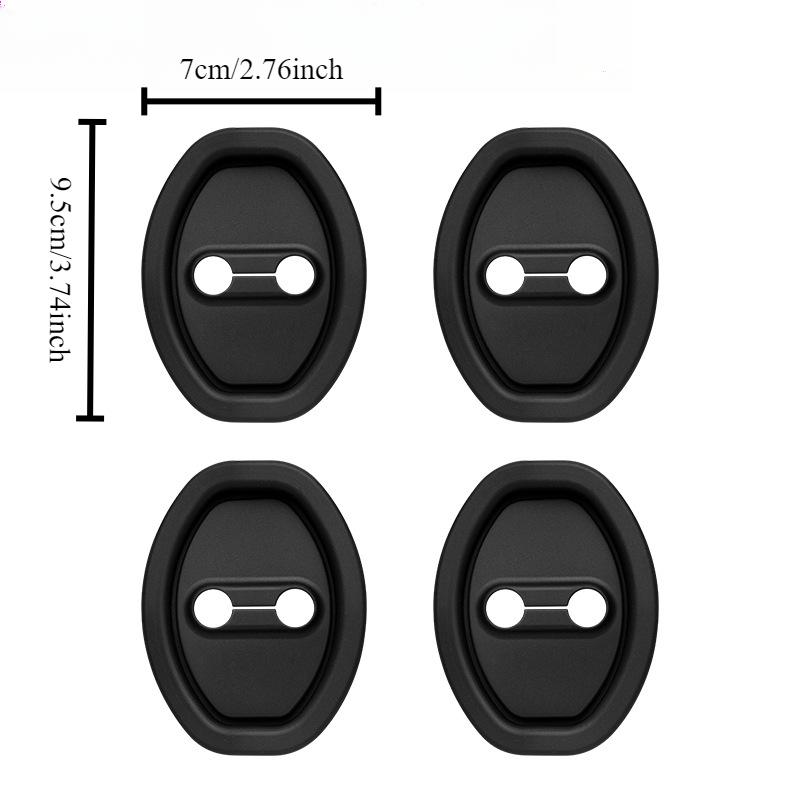 4pcs/set Door Shock Absorber Pad Flexible Lock Protector Silicone Auto Door Lock Latches Cover For Tesla Model 3 Y X S