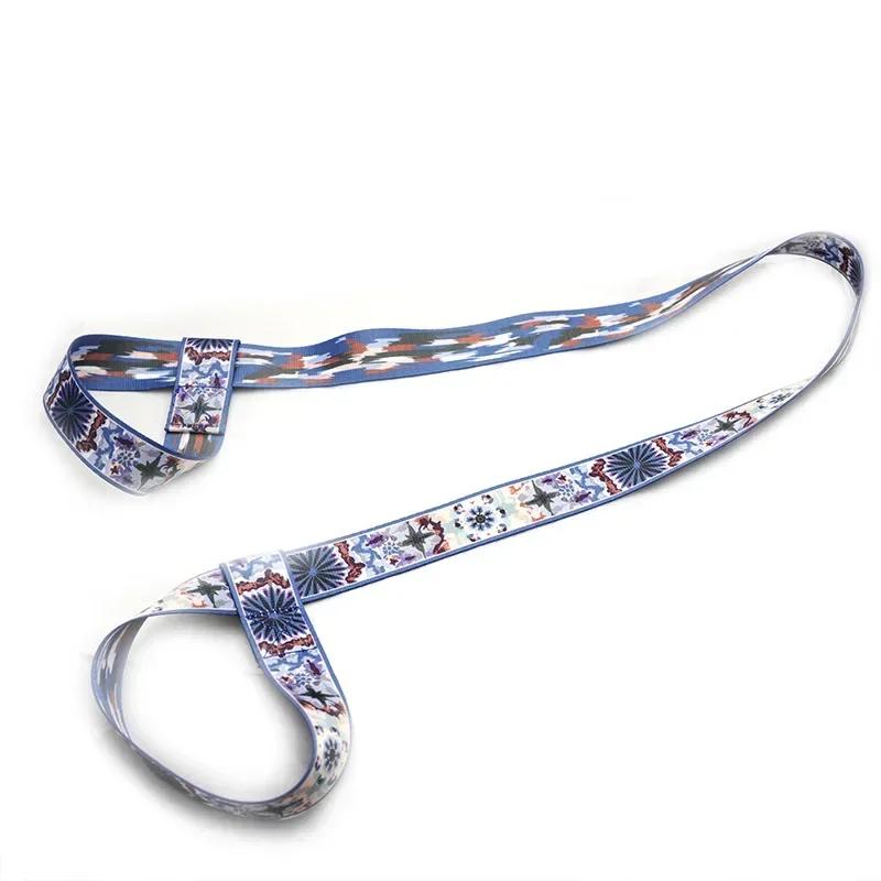 Nylon Colorful Straps Yoga Mat Strap Belt Adjustable Sports Sling Shoulder Carry Strap Belt Exercise Stretch Elastic Yoga Belt