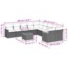 11 Piece Garden Sofa Set with Cushions Grey Poly Rattan