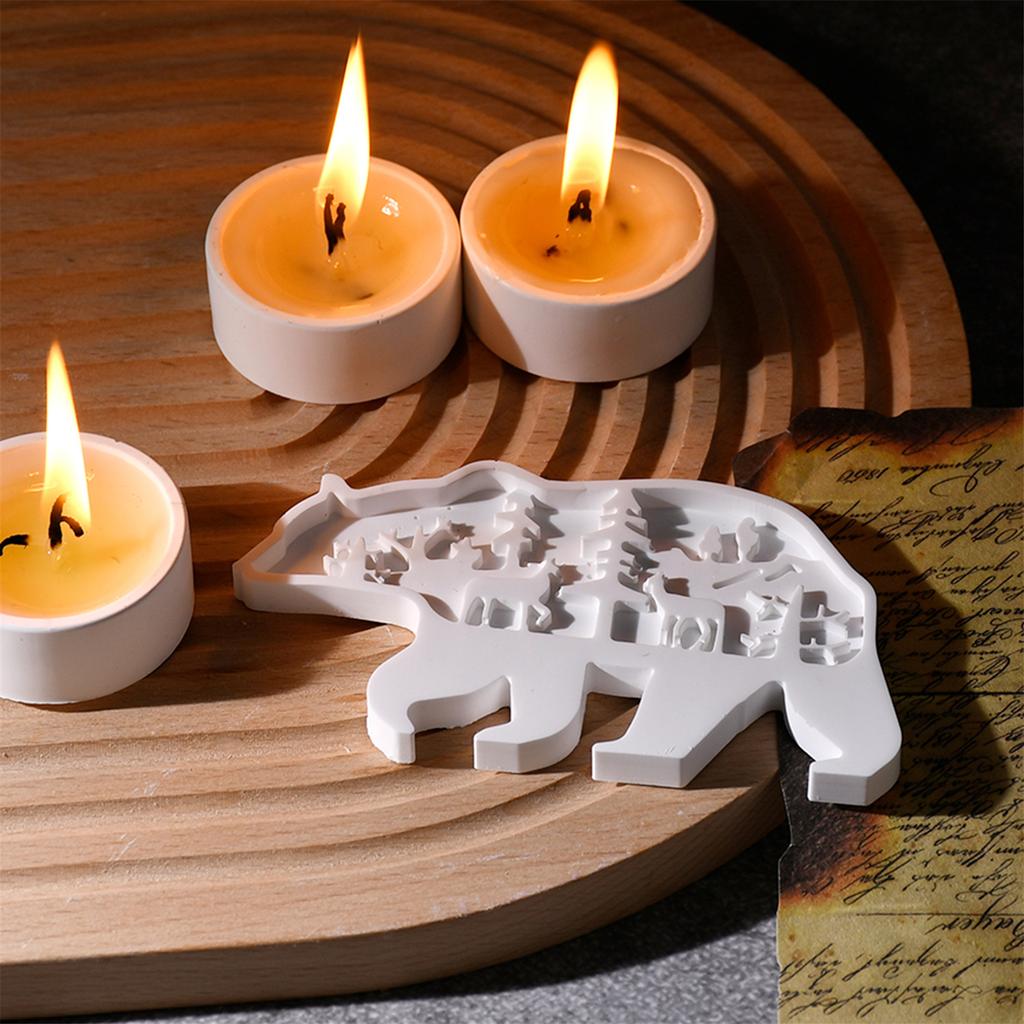 Practical Sturdy Silicone Mould Accessory for Polars Bear Candle Holders Portable for Handmade Gifts and Home Accent
