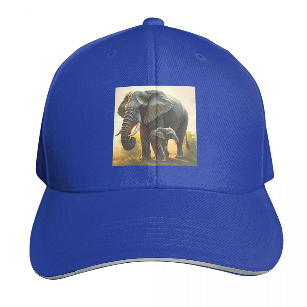 A Majestic Elephant With Her Baby Elephant Cap Fashion Casual Baseball Caps Adjustable Hat Hip Hop Summer Unisex Baseball Hats