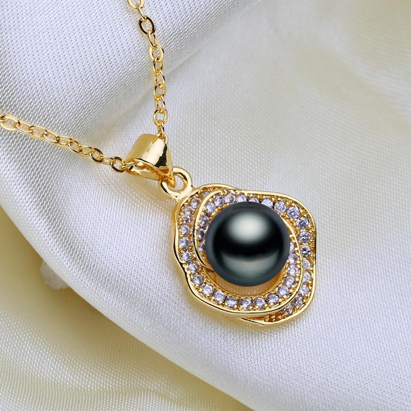 FENASYNatural Freshwater Cultured Pearl Necklaces For Women Gold Color Flower Pendant Party Jewelry Birthday Gift