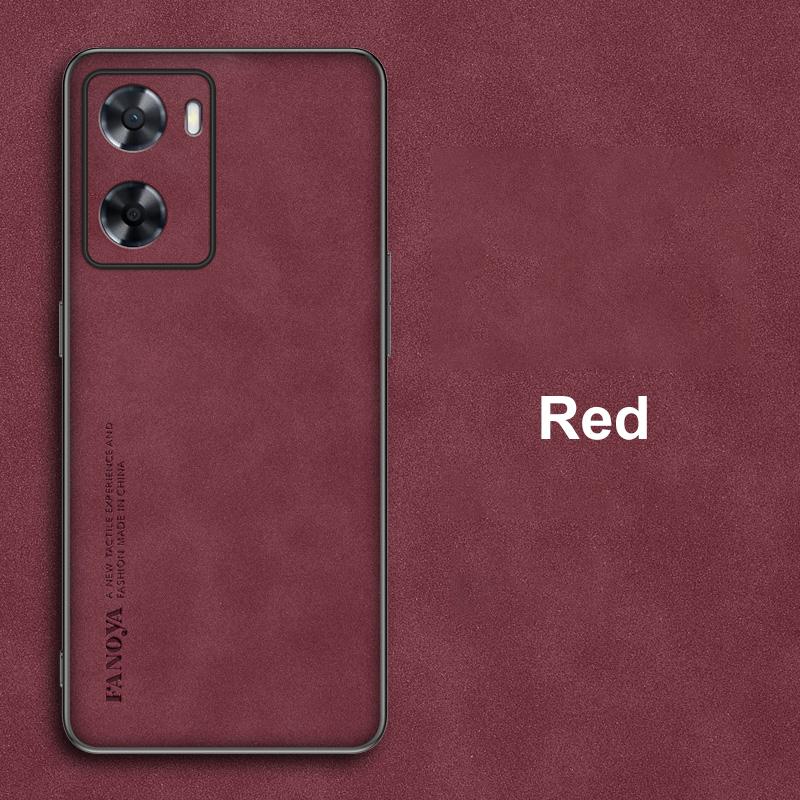 

Роскошный чехол из искусственной кожи для OPPO A57 4G A57S A57 S, матовый силиконовый противоударный защитный чехол для телефона для OPPO A77 5G A77S For OPPO A57S красный