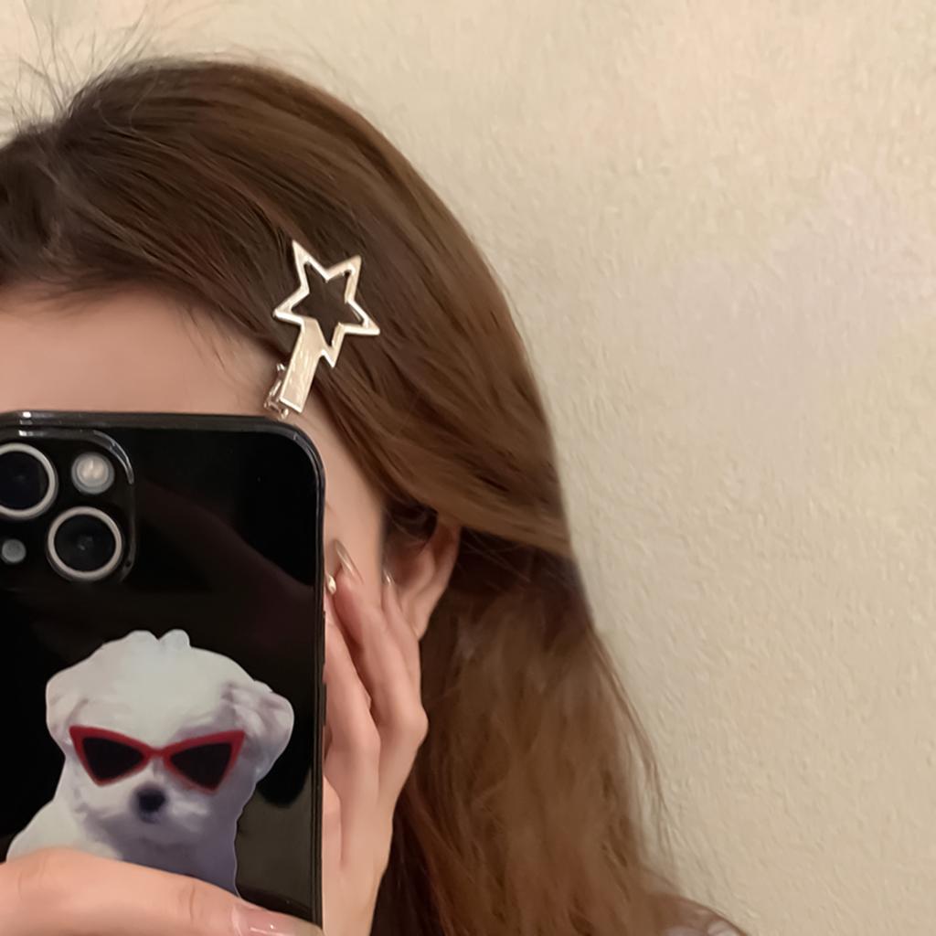 2PCS Y2K Pentagram Design Hair Clips Non-slip Versatile Side Hair Clips Headwear for Girls and Women Long Short Hair