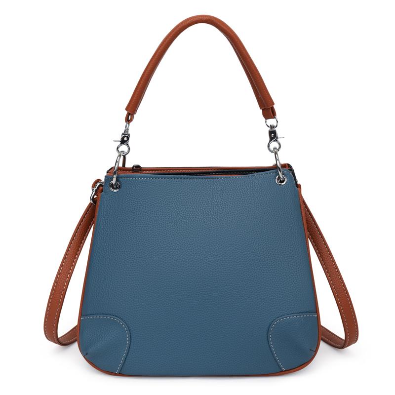 Women Handbag Patchwork Shoulder Messenger Office Work PU Leather Female Tote Bag Ladies Luxury Handbag Fashion Elegant Shoulder Bags