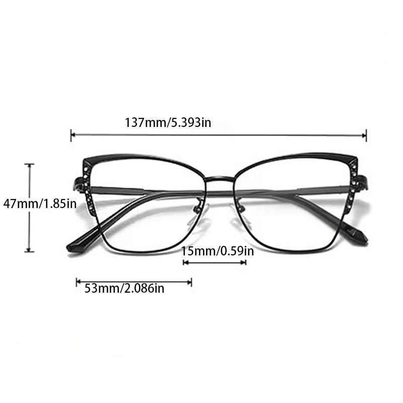 Fashion Women Men Rhinestone Anti-Blue Light Glasses Ultra Light Cat Eye Small Frame Optical Eyeglasses Office Computer Glasses
