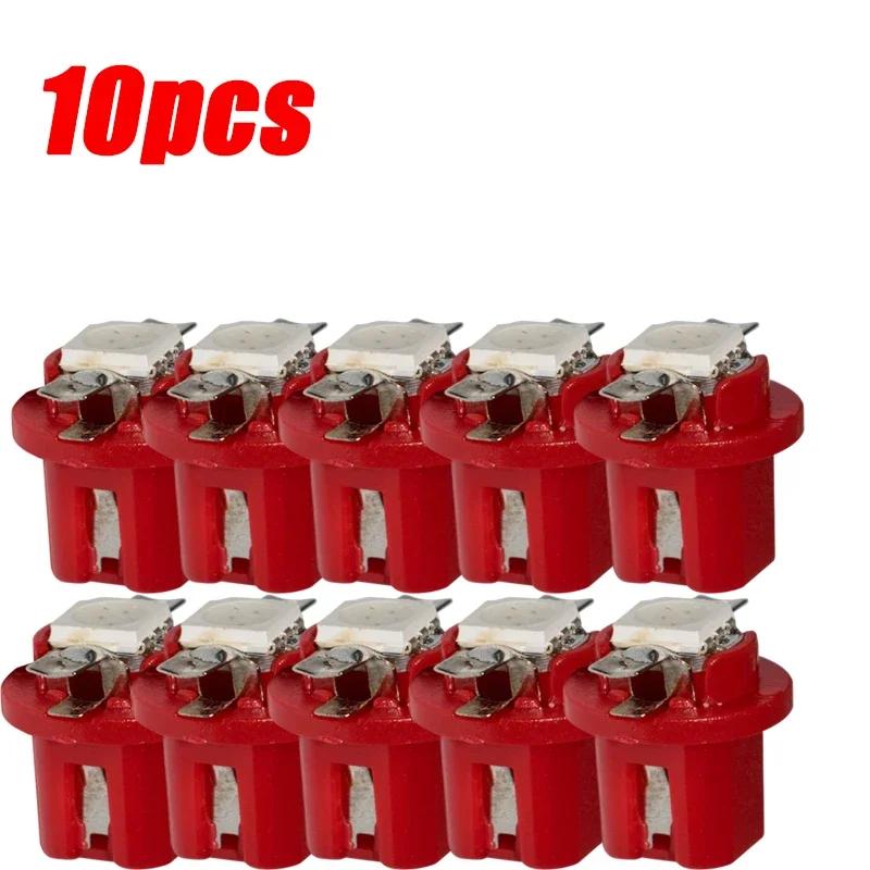 10Pcs T5 B8.5d LED Light Cars Interior Lamp Accessories Speed Lights Bulb Dashboard Side Switch Lamps 12V Instrument Signal Lamp