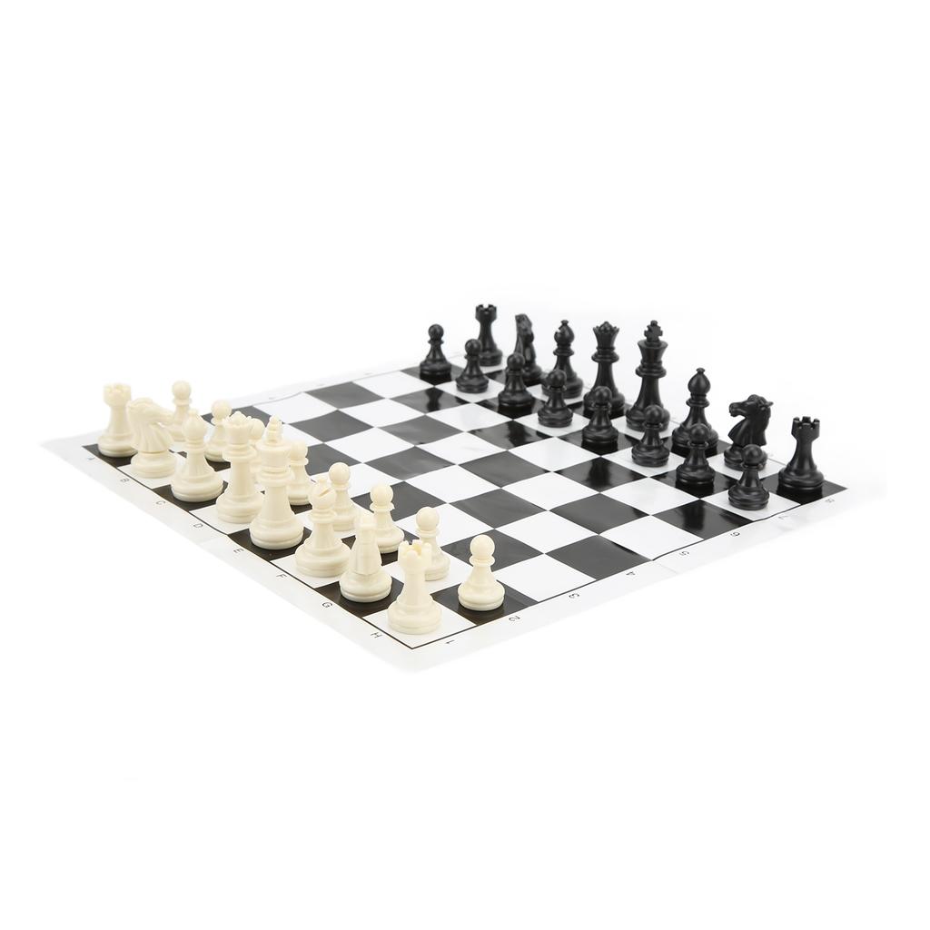 Plastic 32 Medieval Chess Pieces Set International Standard Chess Game Set with Chessboard