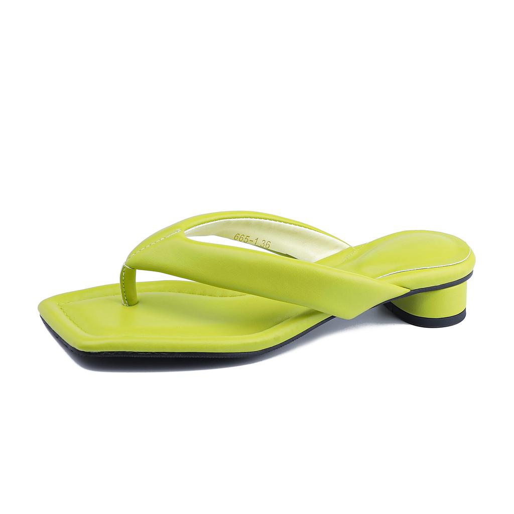 Flip-flops women wear high-quality thick-heeled high-heeled sandals women's summer not tired feet casual shoes women's soft soles are versatile