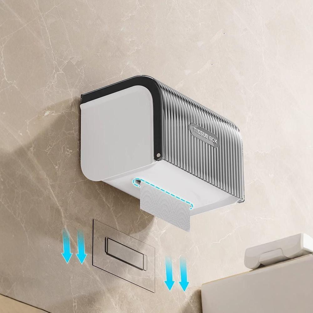 Non-Punching Tissue Storage Box Plastic Paper Towel Rack Light Luxury Toilet Paper Rack  Bathroom