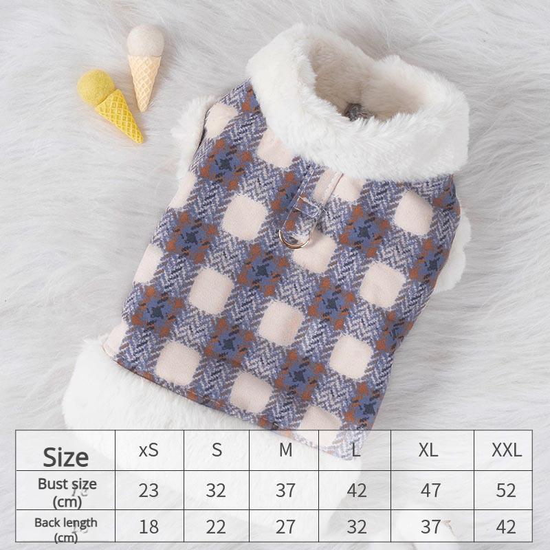 Warm Winter Dog Vest for Small to Medium Dogs Soft Plush Pet Clothes with Fur Collar Comfortable Puppy Coat