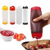 Dual Head Kitchen Squeeze Bottle Leakproof Upside Down Hanging Sauce Bottle Quantitative Jam Tomato Sauce Dispenser 400ml