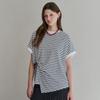 Side Buckle STripe Loose FiT T shirT zf06qT049na