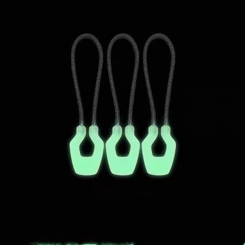 Luminous Zipper Puller Travel Bag Anti-Loss Extension Zipper Tent Backpack Pull Slider Head Zippers Replace Rope Buckle Pendant