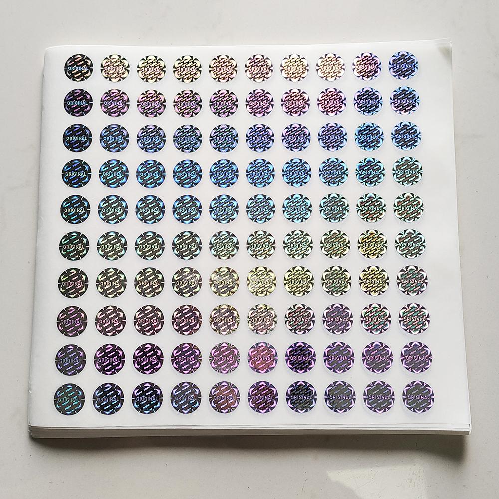 100pcs 12mm ORIGINAL Hologram Security Seal Silver Tamper Evident Label Warranty Void Sticker Removal Proof Prevent Imitation
