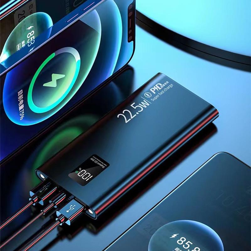 Power Bank Ultrasottile CiAO Tech – 5V – Portatile Con Cavi Inclusi – Nero