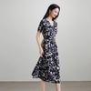 SOFSIL 2026 Summer French Print V-Neck A-Line Dress