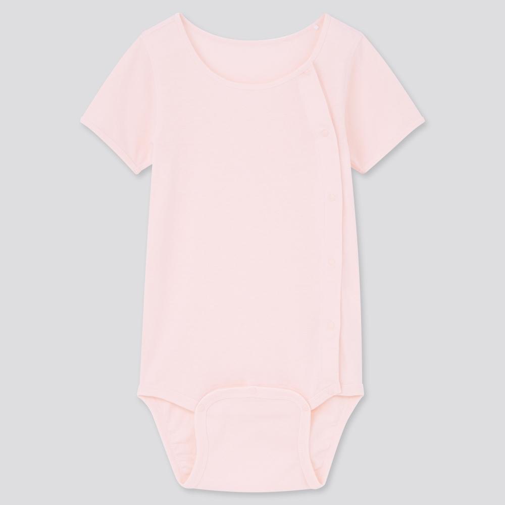 

UNIQLO JAPAN KIDS Хлопковое боди с круглым вырезом и короткими рукавами