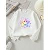 European Sizes Girls' Long-Sleeve Round Neck Sweatshirt "Rainbow Joyful Star" Print, Spring/Autumn, Casual, Daily & Sports.
