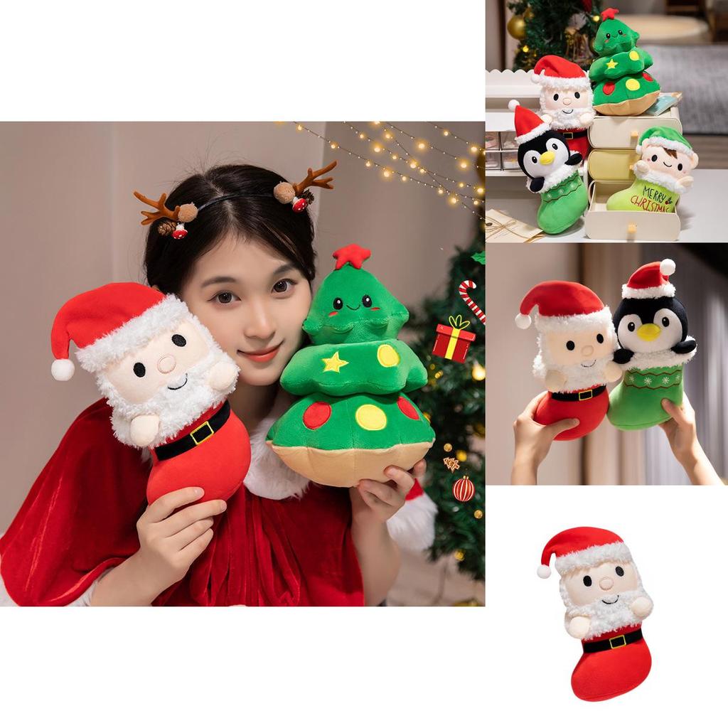 Jul Tomte Pingvin Mjukisdjur Med PP Bomullsfyllning För Högtidsdekoration Och Gåvor