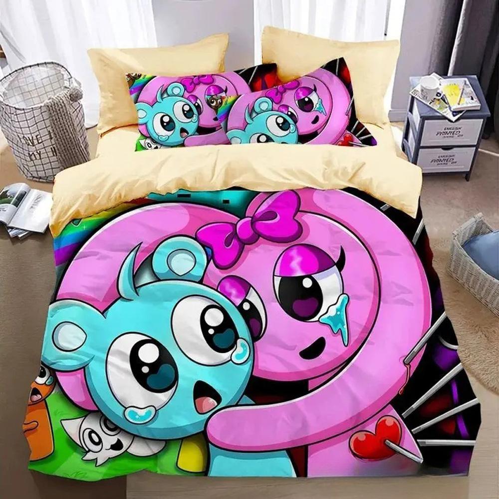 Pościel Sprunki z nadrukiem 3D Gra Muzyczna Poszewka na kołdrę Poszewka na poduszkę Rozmiar Jednoosobowy Podwójny Queen Twin Full Poszewka na kołdrę Dla dzieci Chłopców