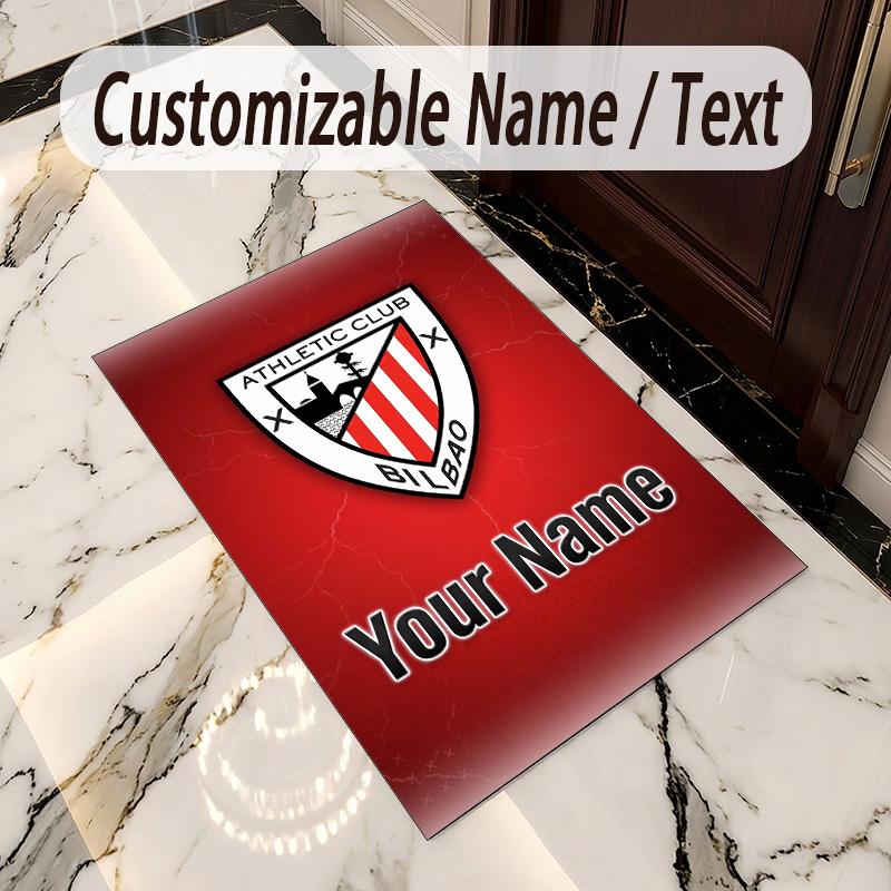 Crystal Velvet Rug Athletic Bilbao FC Print Custom Name Text Floor Mat Home Decor