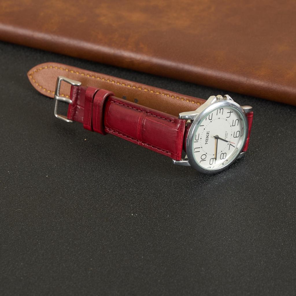 22mm Crocodile Watch Quick Replacement Crocodile Leather Watch Band with Wrist Handmade [vietnamcreations] Wine-colored Strap, Release, Buckle,