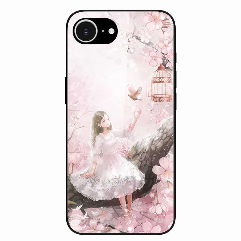 Tempered Glass Phone Cases For iPhone 16e 2025 Case Silicon Bumper Hard PC Back Cover Shell for iPhone SE (2025) / for iPhone16e