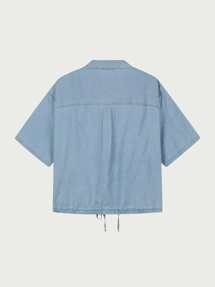 HANGTEN Women'S Denim Crop Shirt_273(10570-120-403-10)