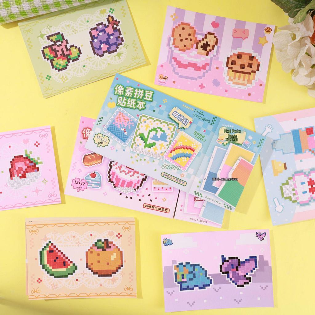 Mini Pixel Cartoon Bead Stickers: Cute Educational Toy for Crafting