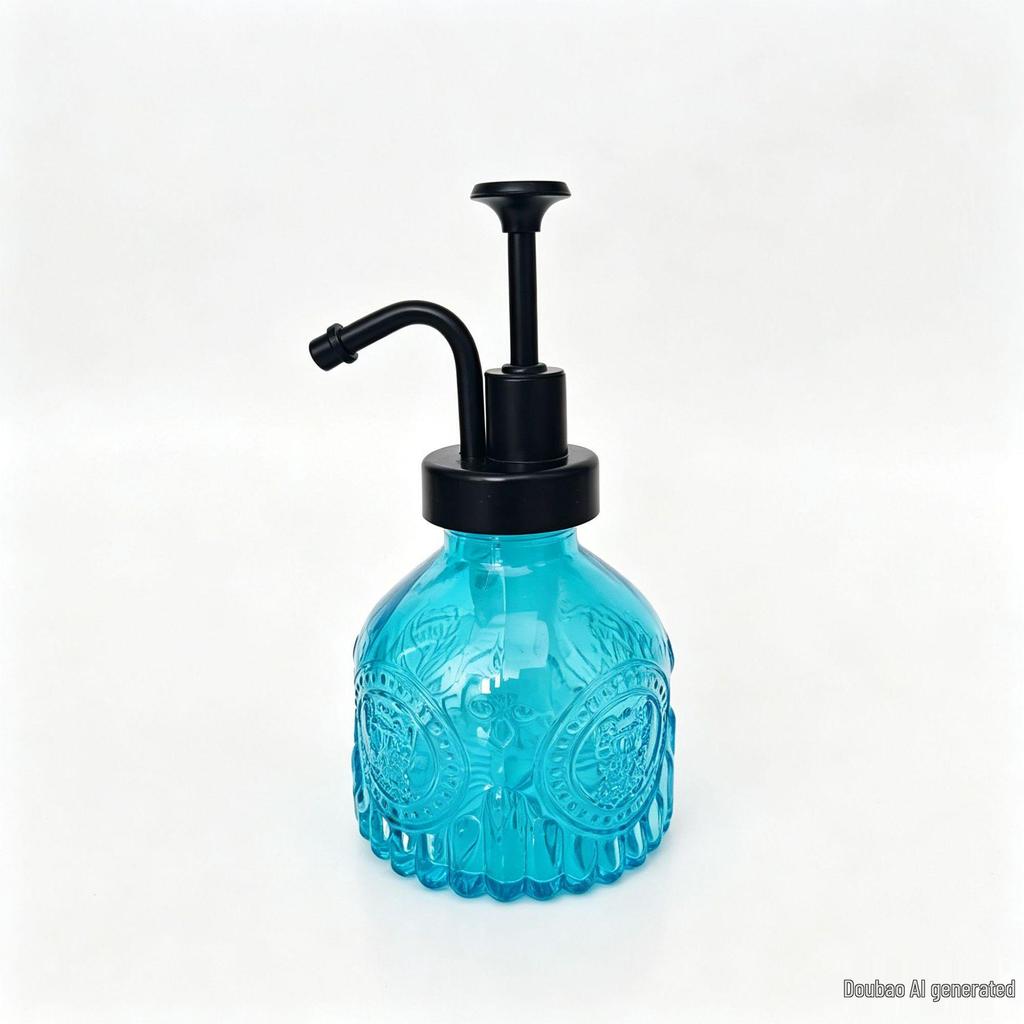 Retro Embossed Glass Spray Bottle – Small Pressure Watering Can for Garden & Home Flowers