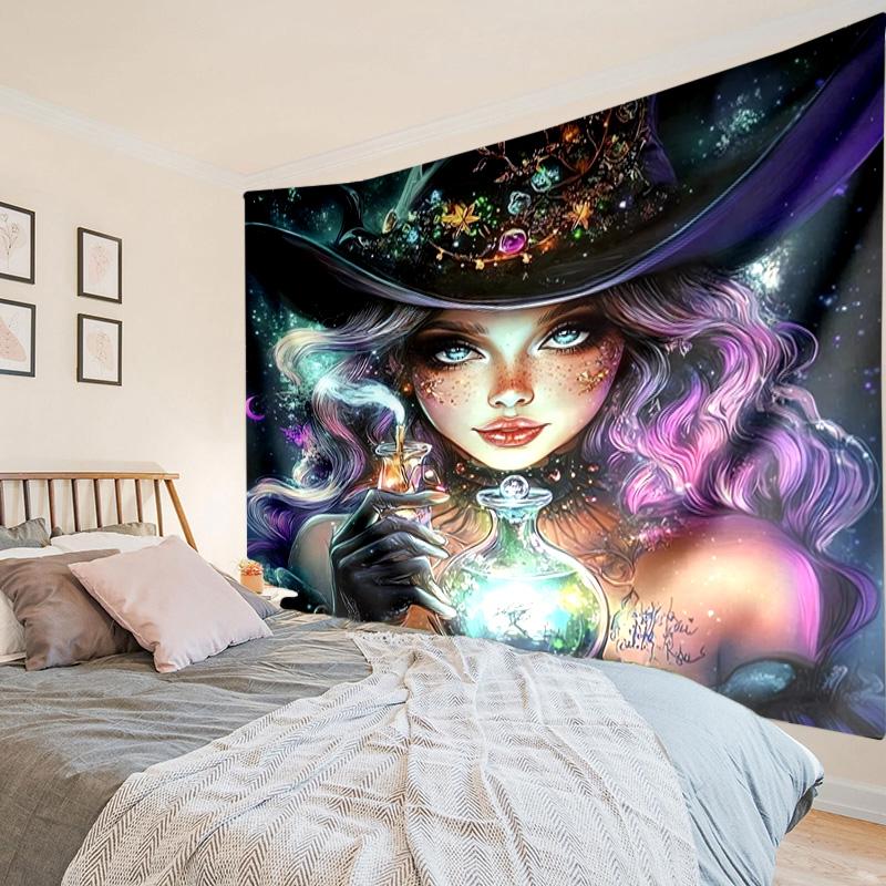 Witchcraft In The Moonlight Tapestry Room Decoration Wall Hanging for Living Room Bedroom, dormitory, Birthday and Christmas gifts