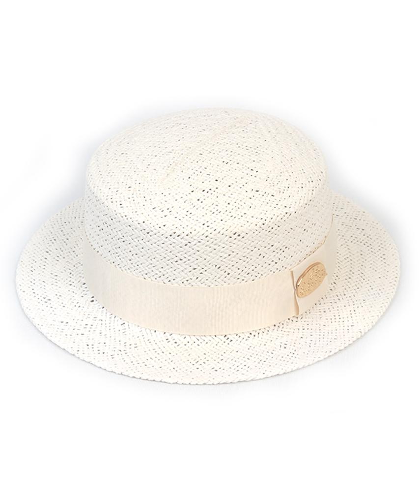 Ivory Line White Short Panama Hat