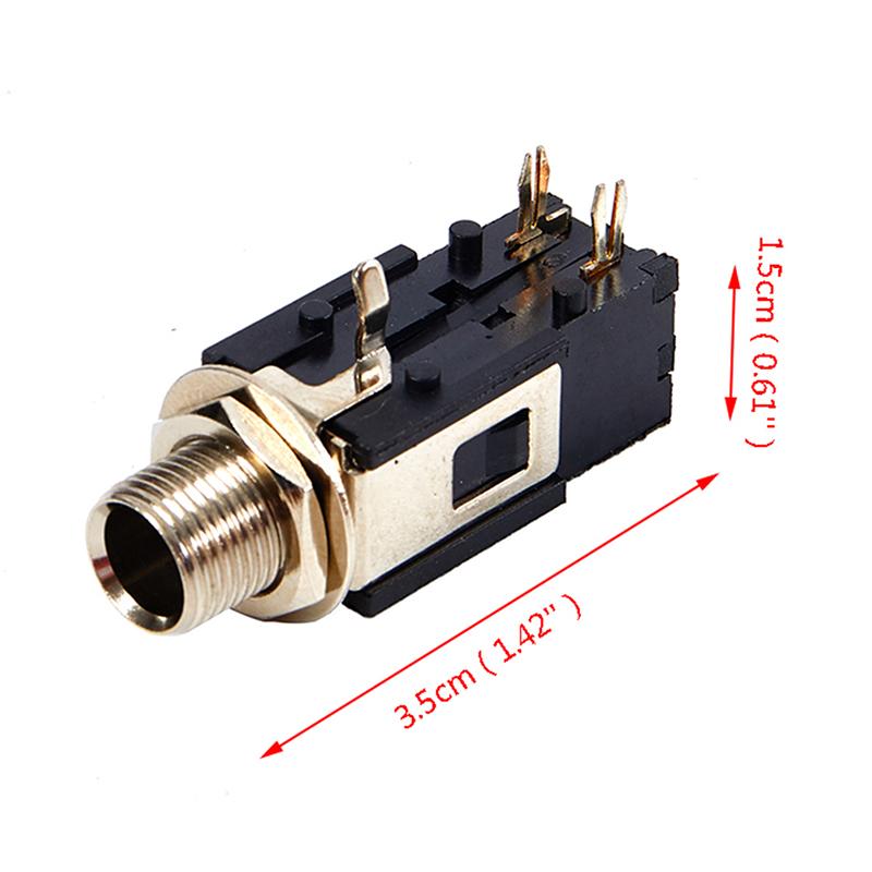 2Pcs 6.35Mm Audio Headphone Jack 1/4 Inch 5 Pin Audio Microphone Female Socket Panel Mount Solder Conenctor