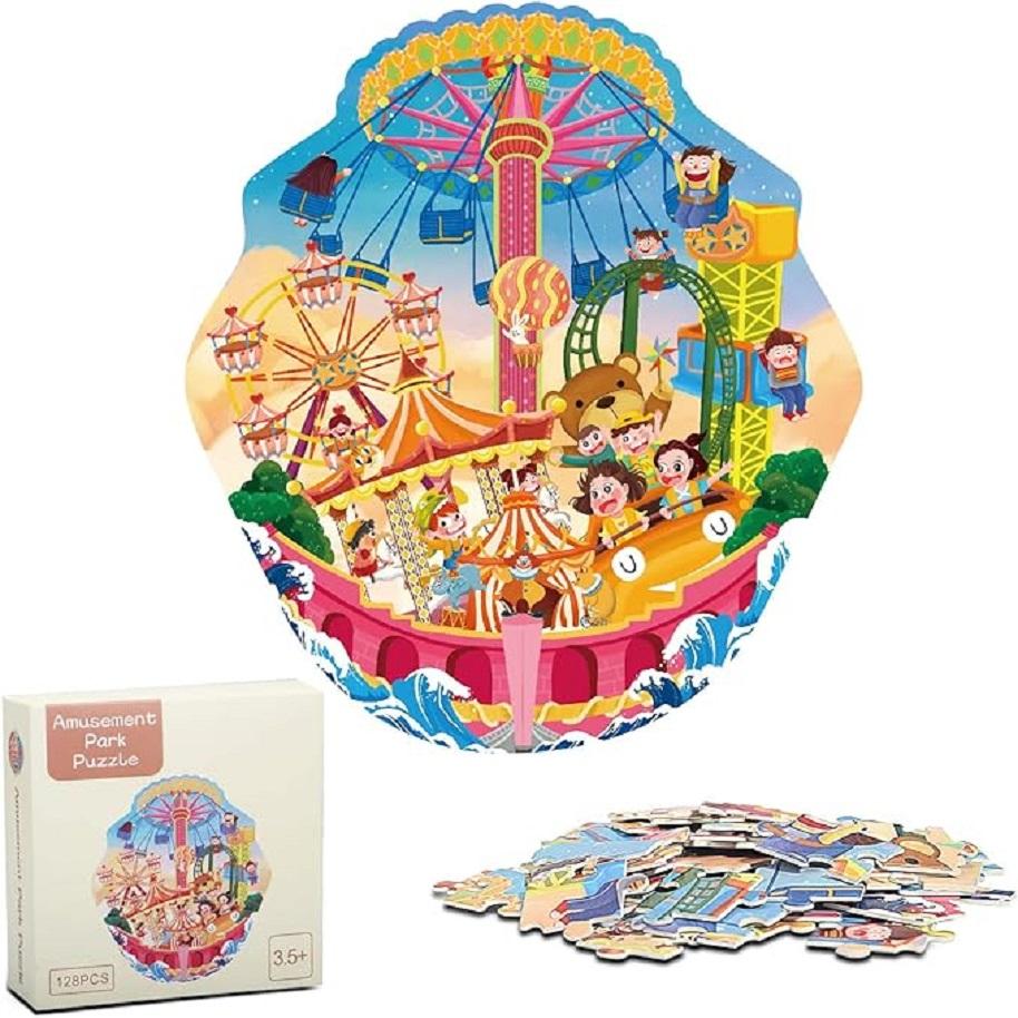 

Puzzles For Kids Ages 4-10,100 Piece Puzzles For Kids Bulldozer Construction Vehicles Shaped Jigsaw Game Christmas Birthday Gi