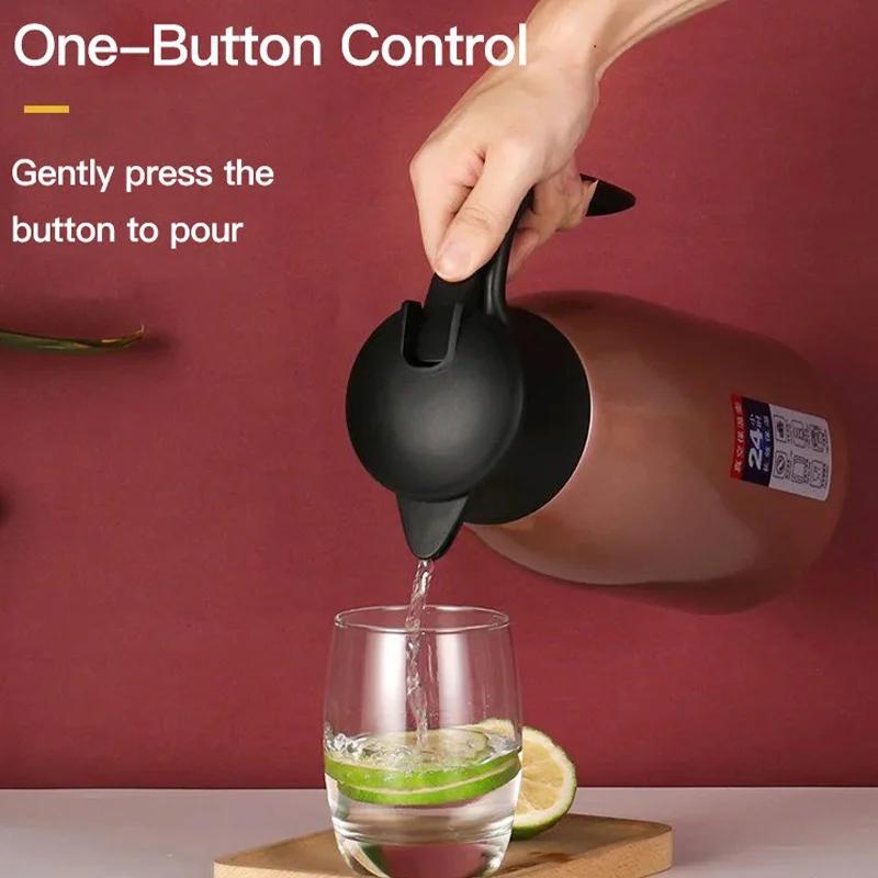2L Coffee Thermal Kettle 304 Stainless Steel Vacuum Flasks Office Thermos Bottle Insulation Kettle Hot Water Thermos Pot