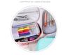 Large Capacity Double Zipper Canvas Pencil Case - Simple, Portable, Double Layer for Junior High Students