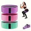 3pcs 1 Set of Non Slip Yoga Resistance Bands for Stretching Strength Training Squats Lunges Core Workouts Pink Purple Green