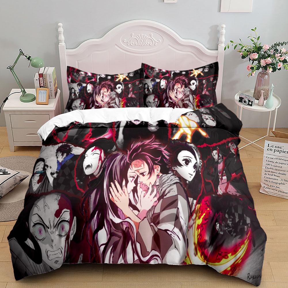 Inosuke Boys Duvet Cover Set EU Single Double King US Twin Full Queen Size slayer Bedclothes