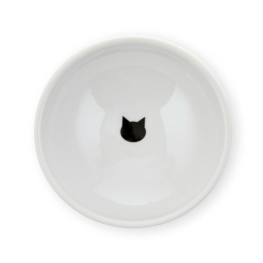 Nekoichi Happy Dining Nyanyame Cat Food Bowl with Legs, Regular, Cat Pattern, Reduces Regurgitation, Microwave & Dishwasher Safe, Set of 2