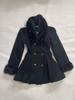 Winter Hepburn Black Fur Collar Woolen Coat French Style Vintage Blends Slim Mid-length Outwear Elegant Lolita Warm Outfits New