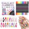 Doppelspitzen-Nagelkunst-Marker-Set 24 Farben 0,5 mm Feine Spitze Acrylfarbe Stifte Wasserdicht Schnelltrocknend Nicht verblassend Nageldesign-Werkzeuge für DIY