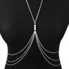 Pearl Cross Body Belly Waist Dance Choker with Imitation MT271 Women's 3-Strand Chain, Chain, Chain, Pearls, Silver,
