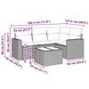 5 Piece Garden Sofa Set with Cushions Light Grey Poly Rattan