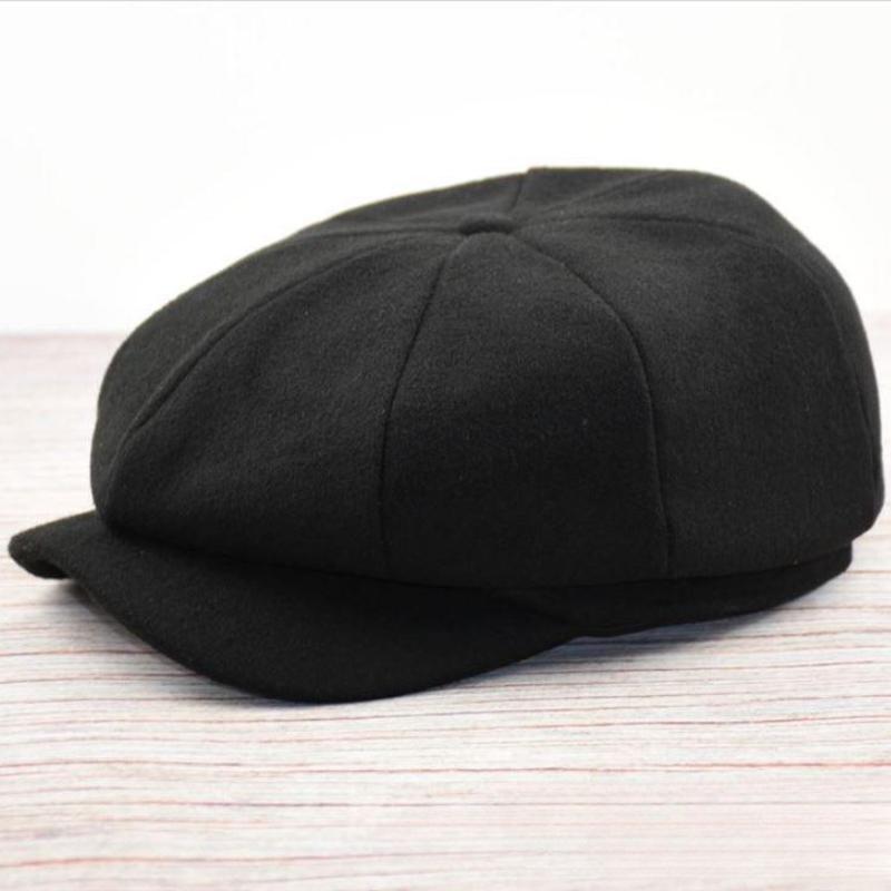 Wool Retro Newsboy Caps Men's Autumn Octagonal Hat Fashion Casual Hat Men Forward Hat Striped Berets